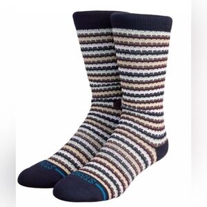 Stance Chicklets Waffle Knit Crew Sock, navy, Large 9-13